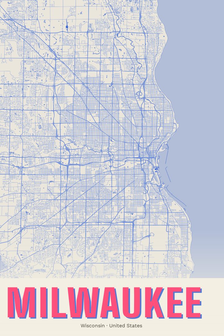 Milwaukee map poster