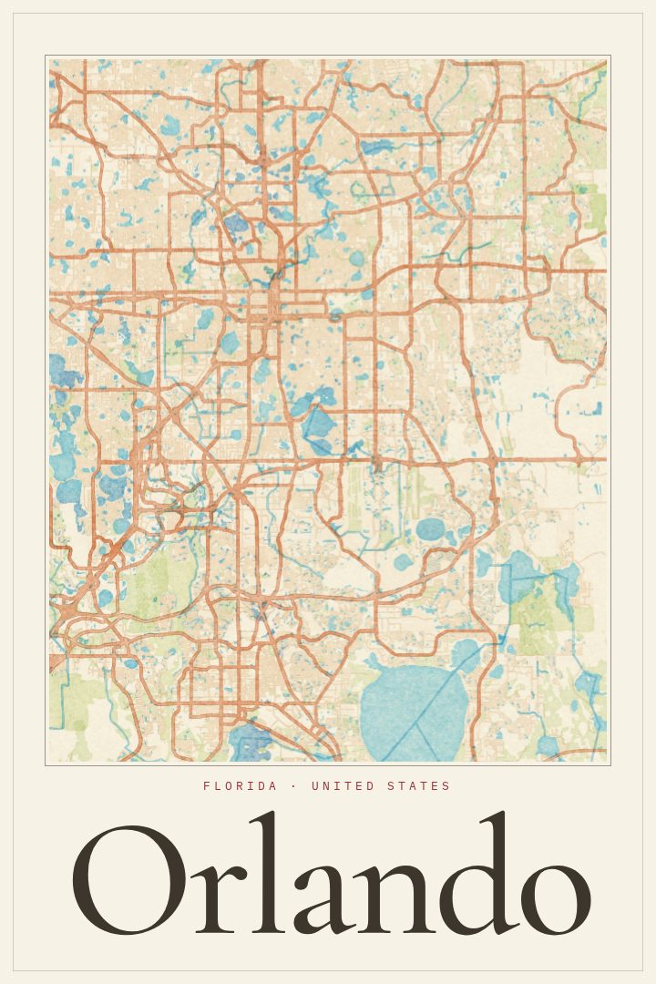 Orlando map poster