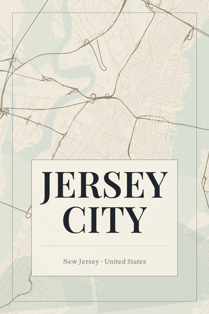 Jersey City map poster
