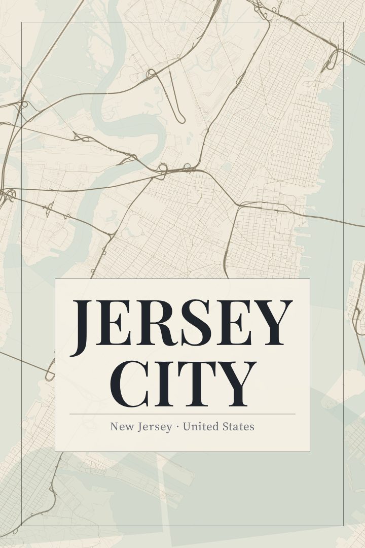 Jersey City map poster