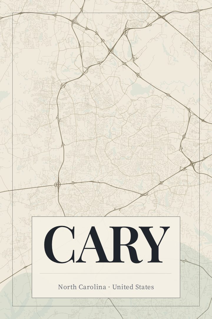 Cary map poster, Cartouche style