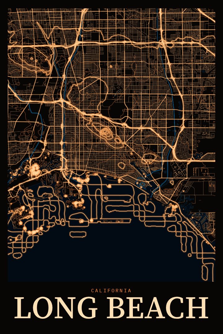 Long Beach map poster