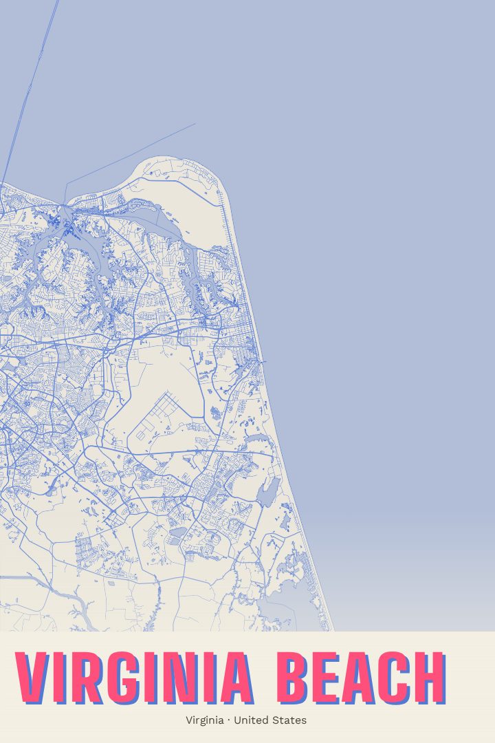 Virginia Beach map poster