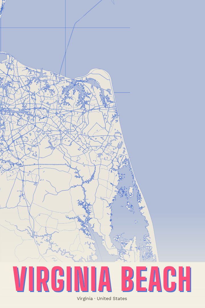 Virginia Beach map poster