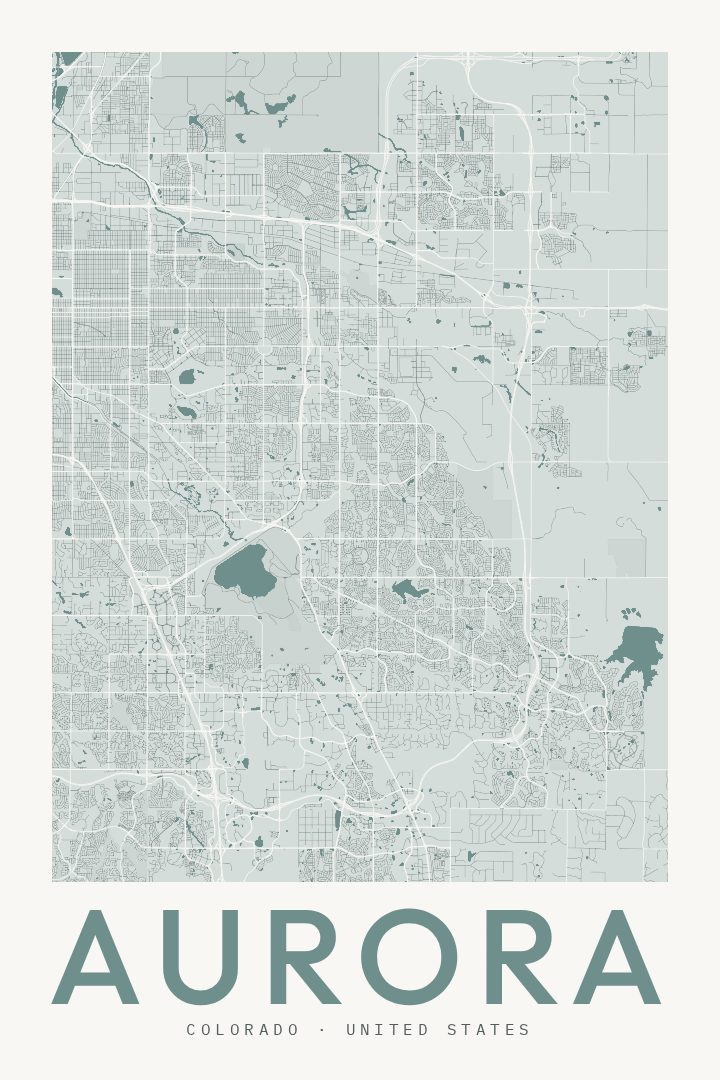 Aurora map poster