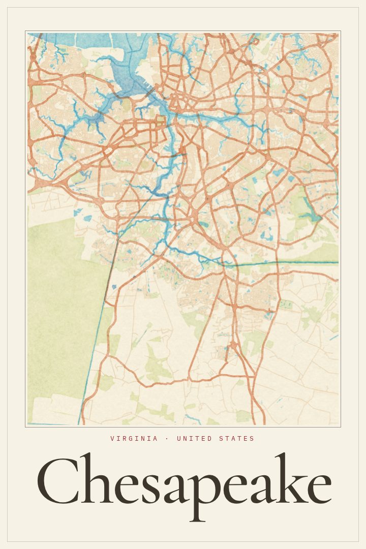 Chesapeake map poster