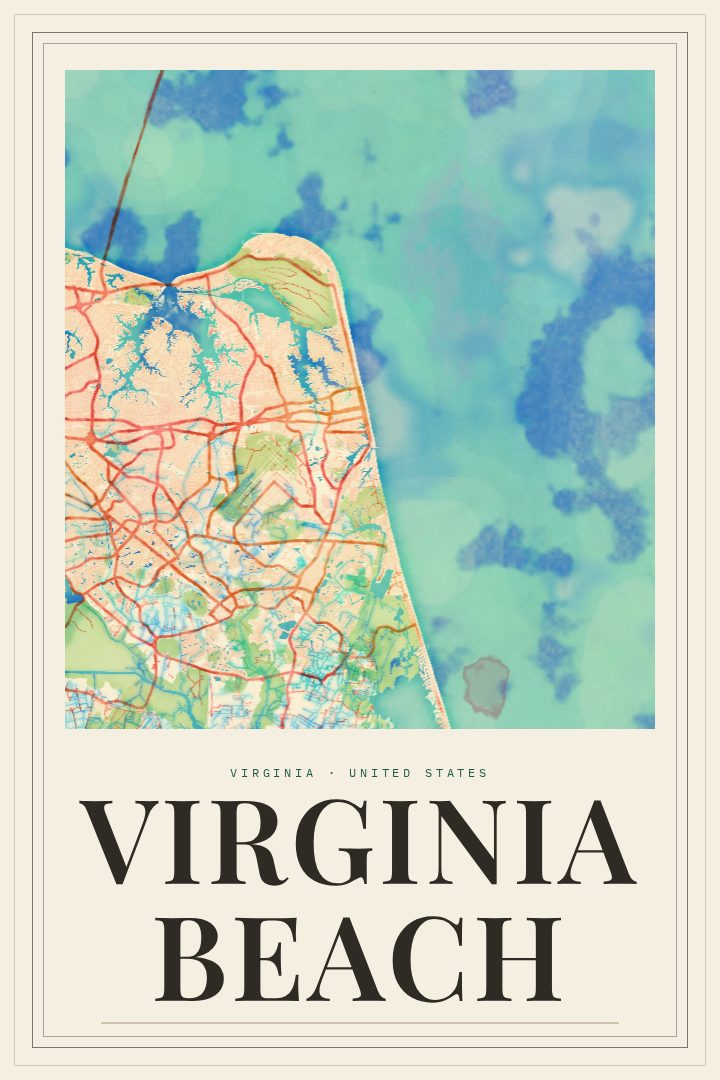 Virginia Beach map poster