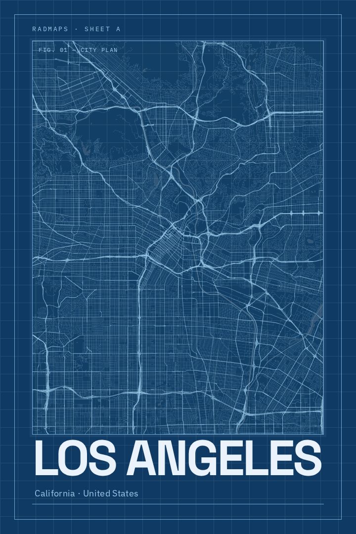 Los Angeles map poster