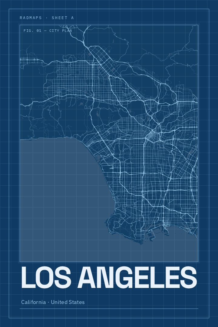 Los Angeles map poster