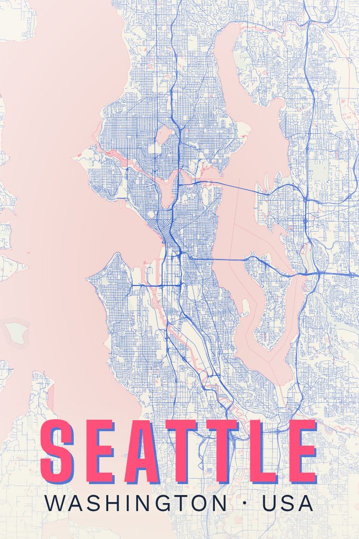 Seattle map poster
