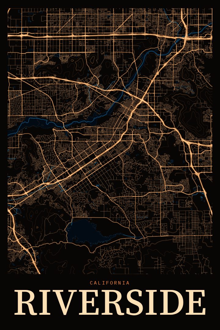 Riverside map poster