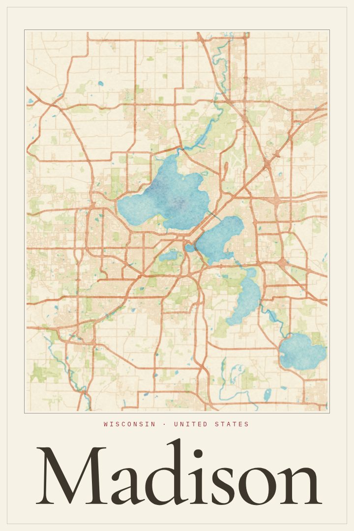 Madison map poster
