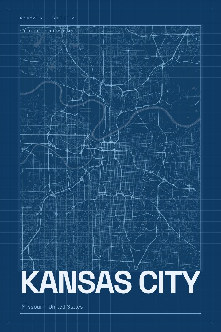 Kansas City map poster