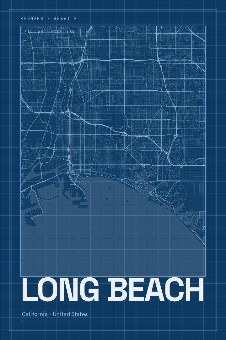 Long Beach map poster