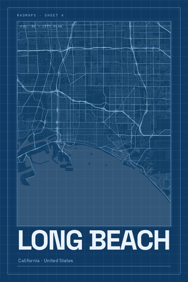 Long Beach map poster