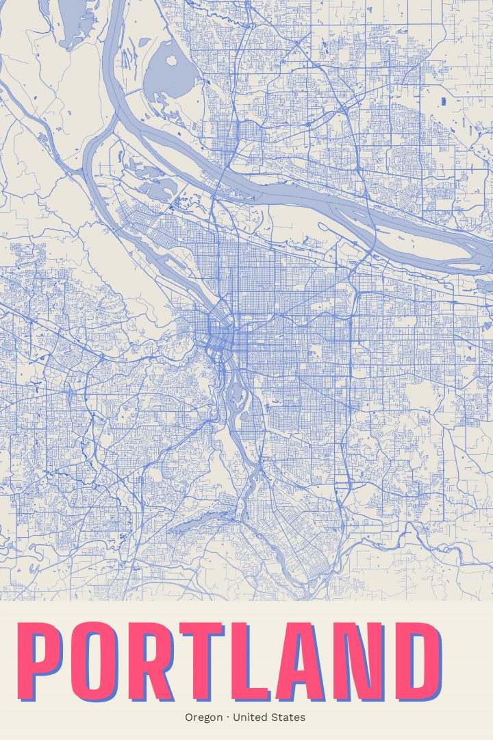 Portland map poster