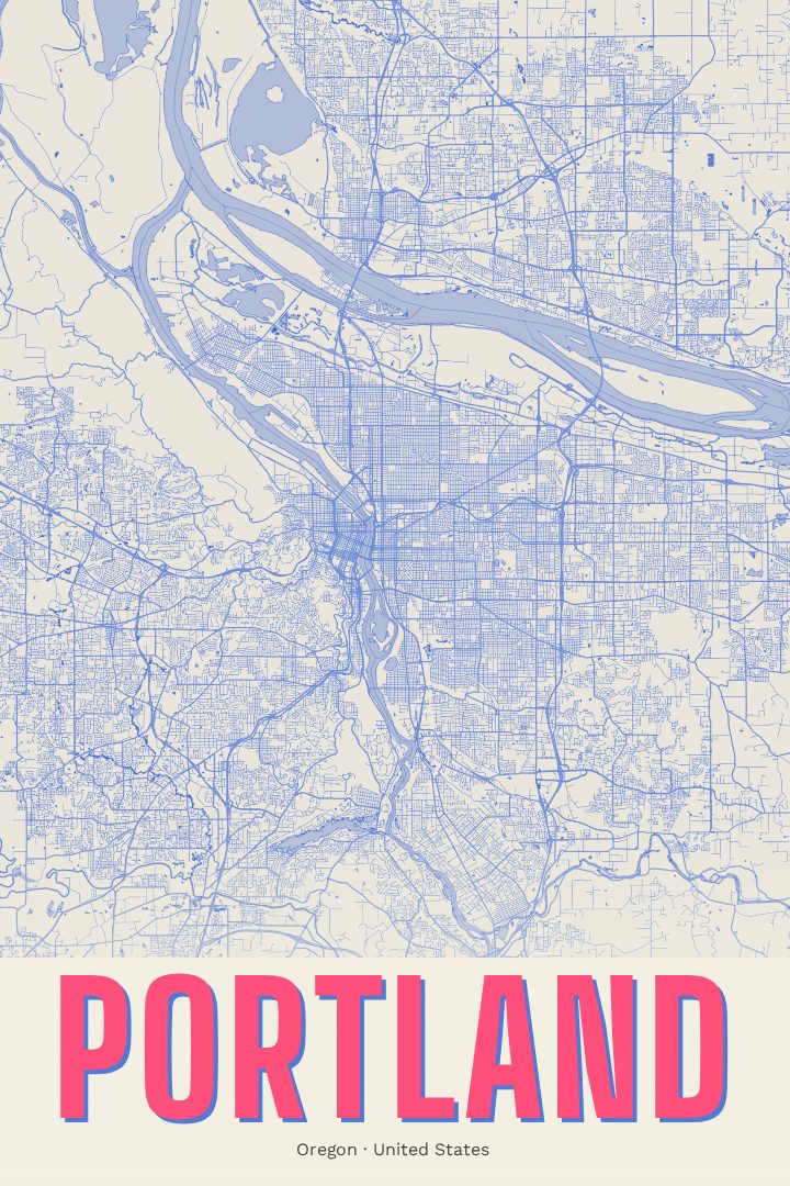 Portland map poster