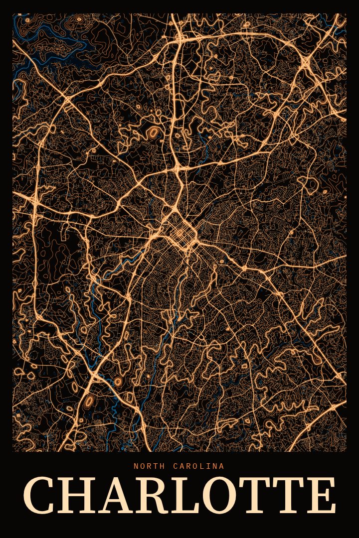 Charlotte map poster