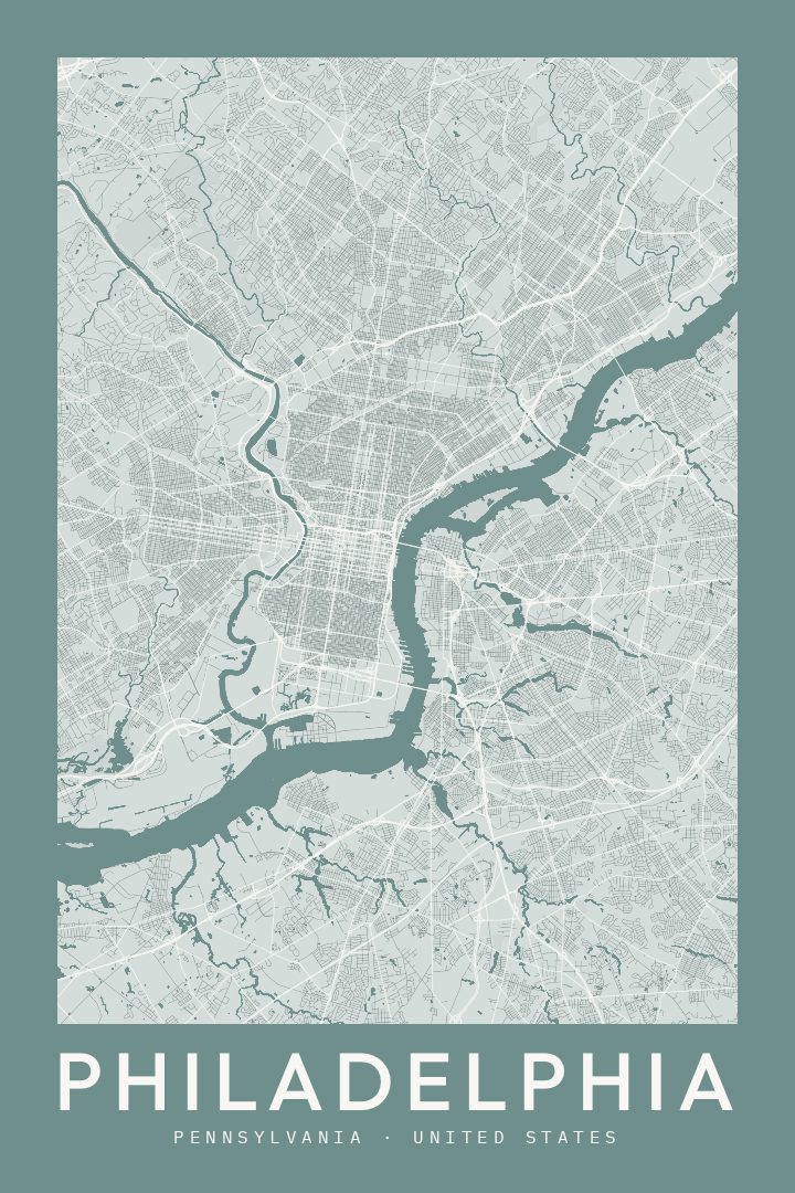 Philadelphia map poster