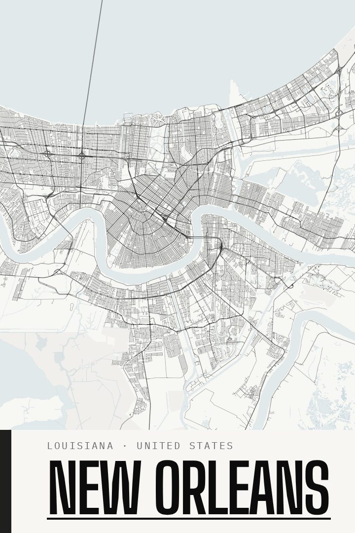 New Orleans map poster