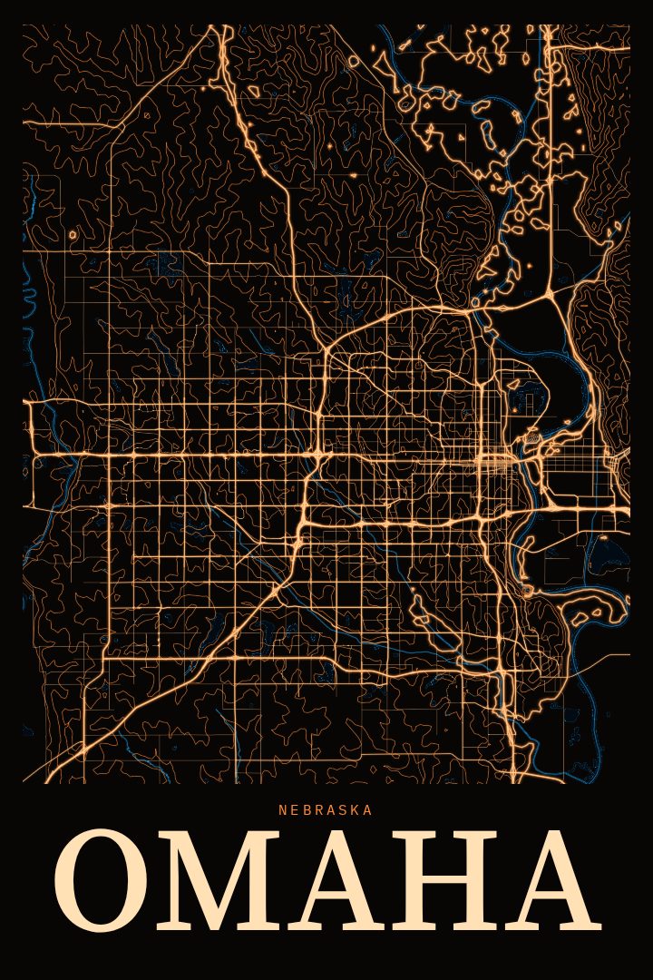 Omaha map poster