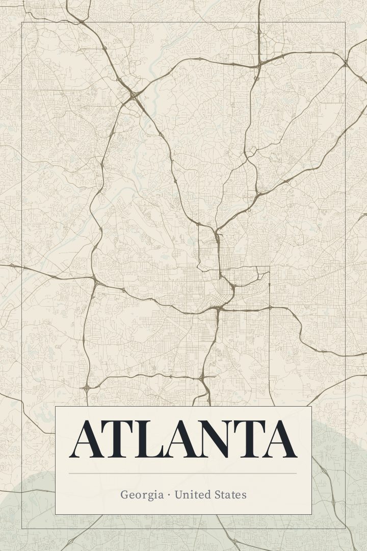 Atlanta map poster