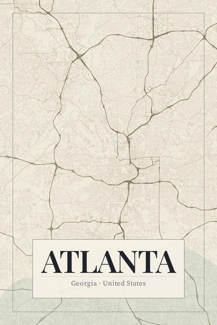 Atlanta map poster