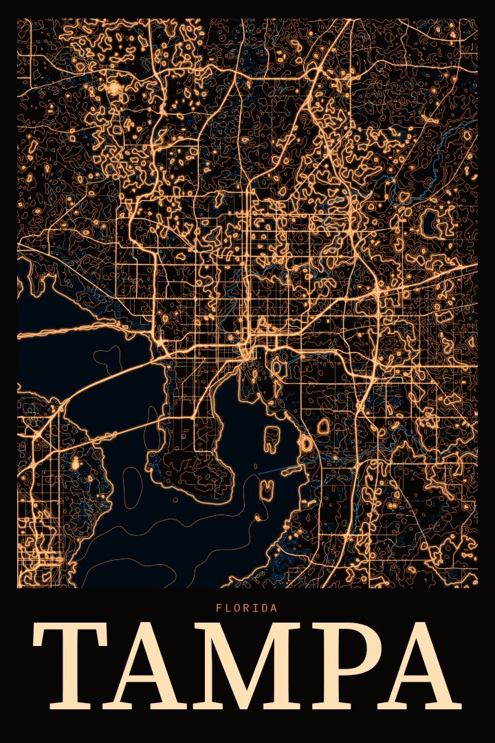 Tampa map poster