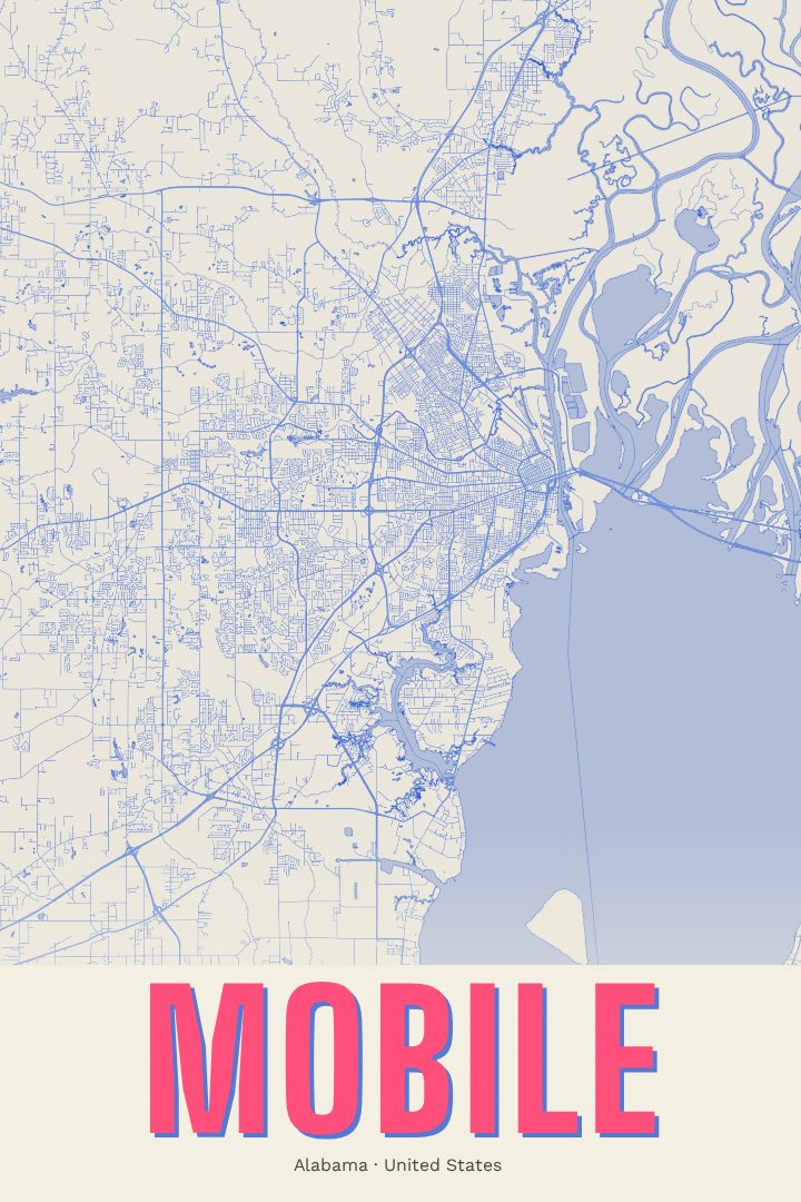 Mobile map poster, Overprint style