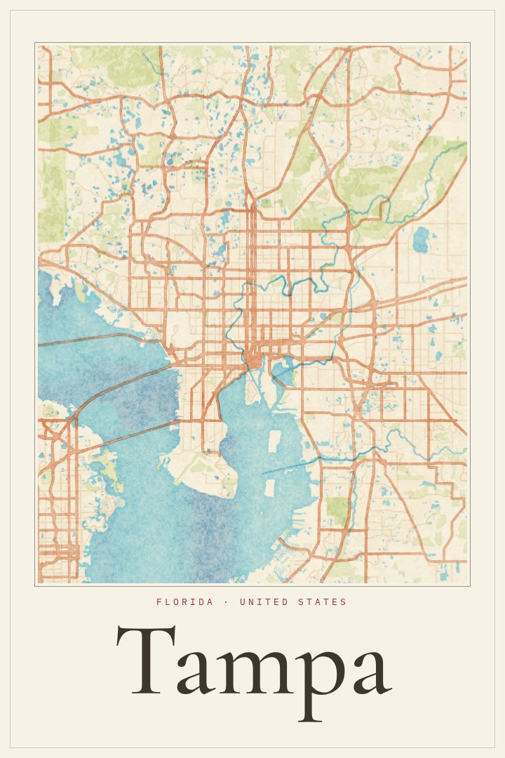 Tampa map poster