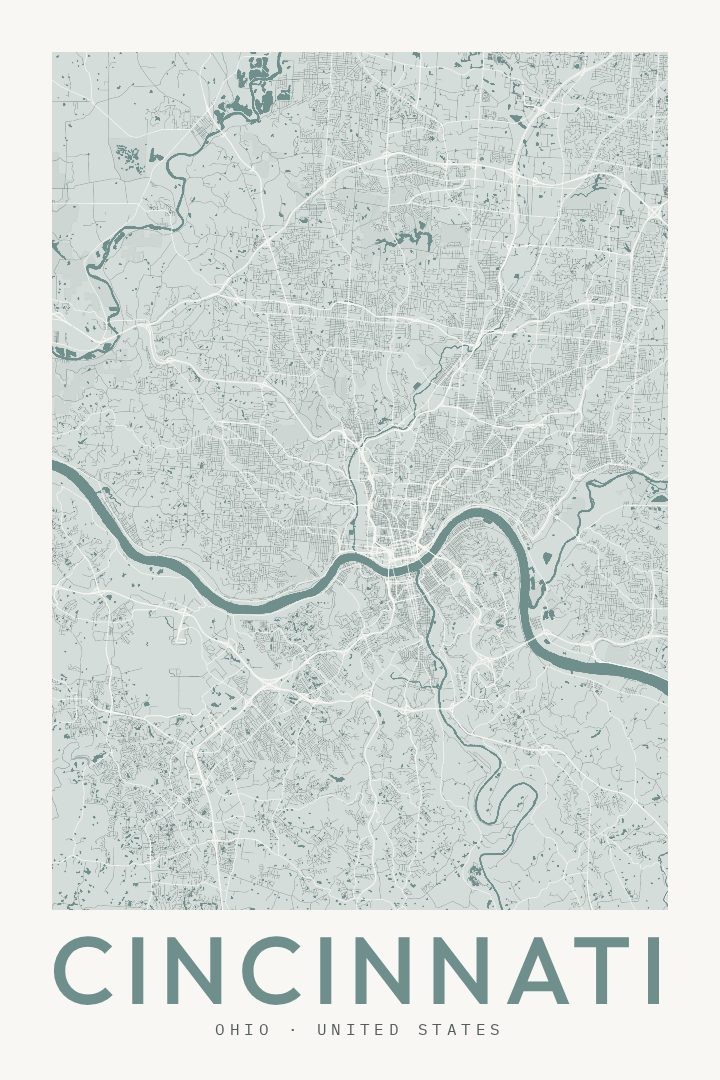 Cincinnati map poster