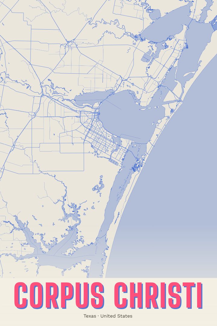 Corpus Christi map poster
