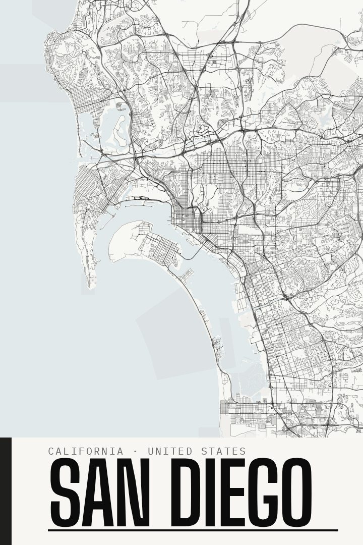 San Diego map poster