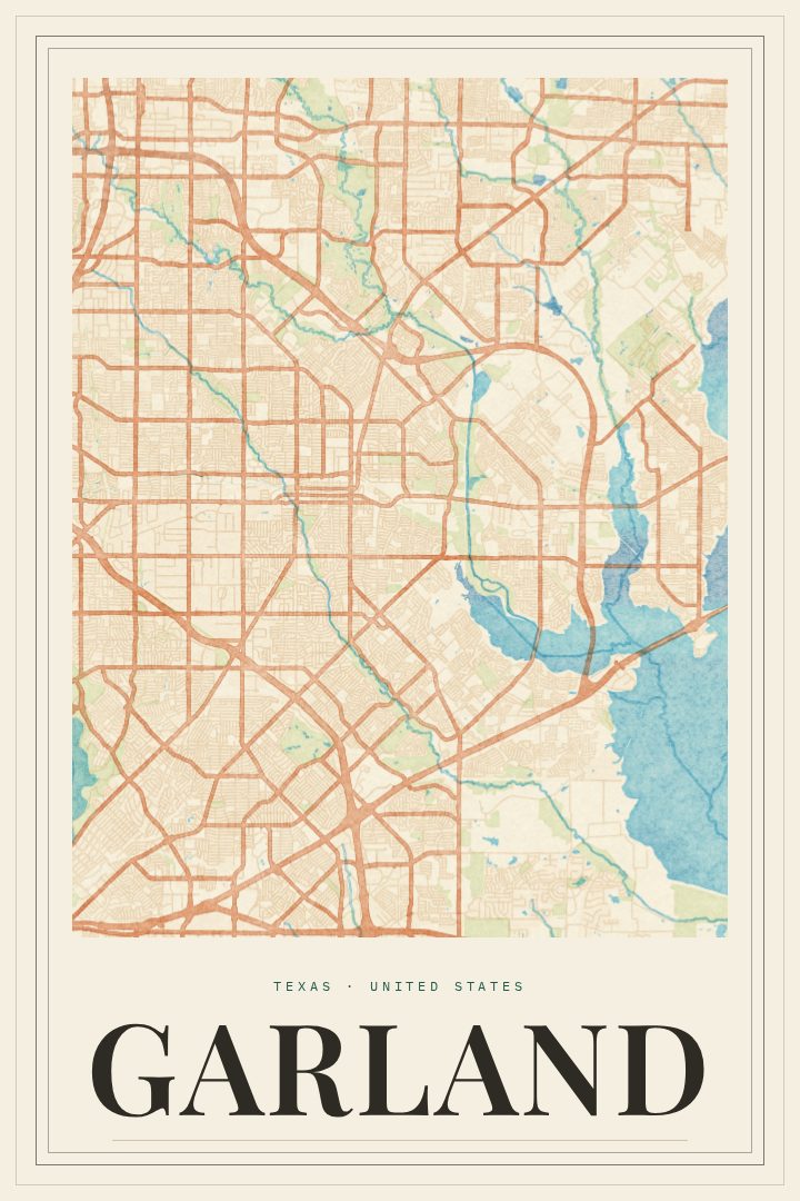 Garland map poster