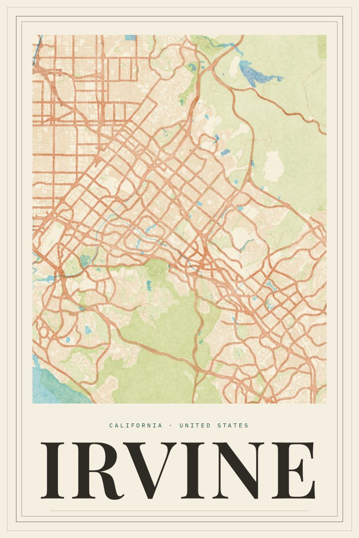 Irvine map poster