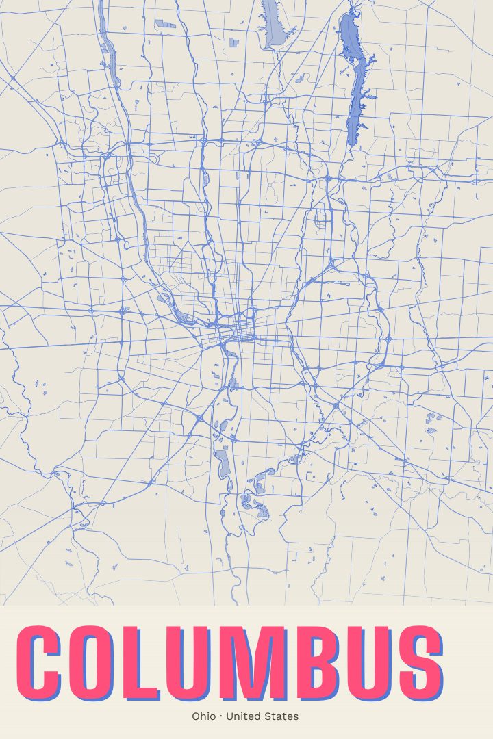 Columbus map poster