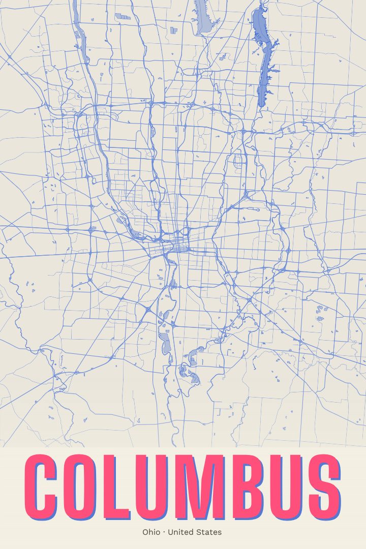 Columbus map poster