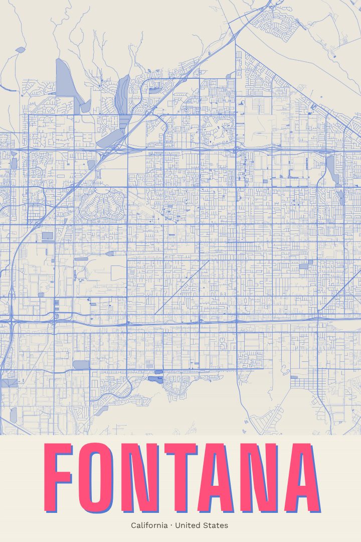 Fontana map poster, Overprint style