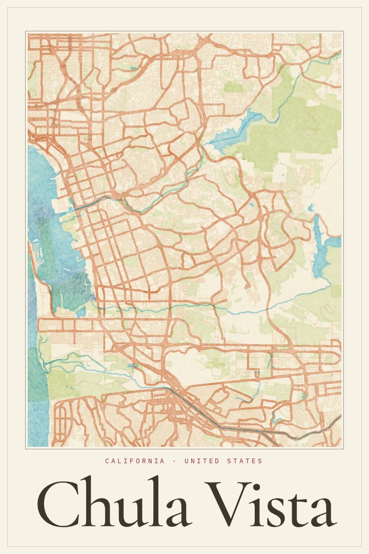 Chula Vista map poster