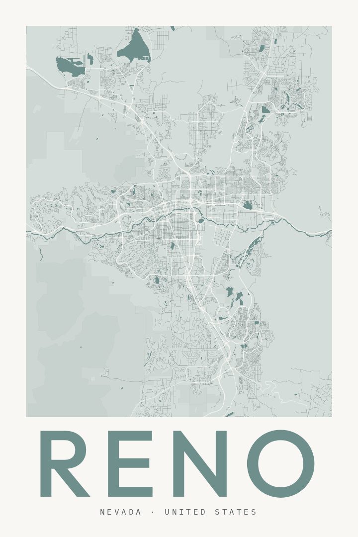 Reno map poster
